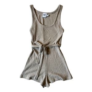 Princess Polly Tan Ribbed Jumper with Tie Size 0